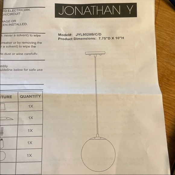 Jonathan Y Pendant Light - Picture 6 of 6